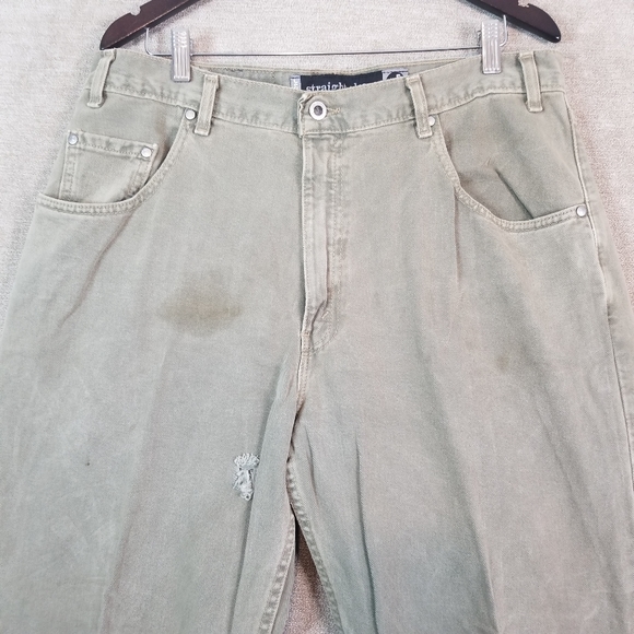 VTG Levis Silver Tab Men (36x32) Straight Loose Grey Jeans Y2K USA Distress (913 - Picture 7 of 16